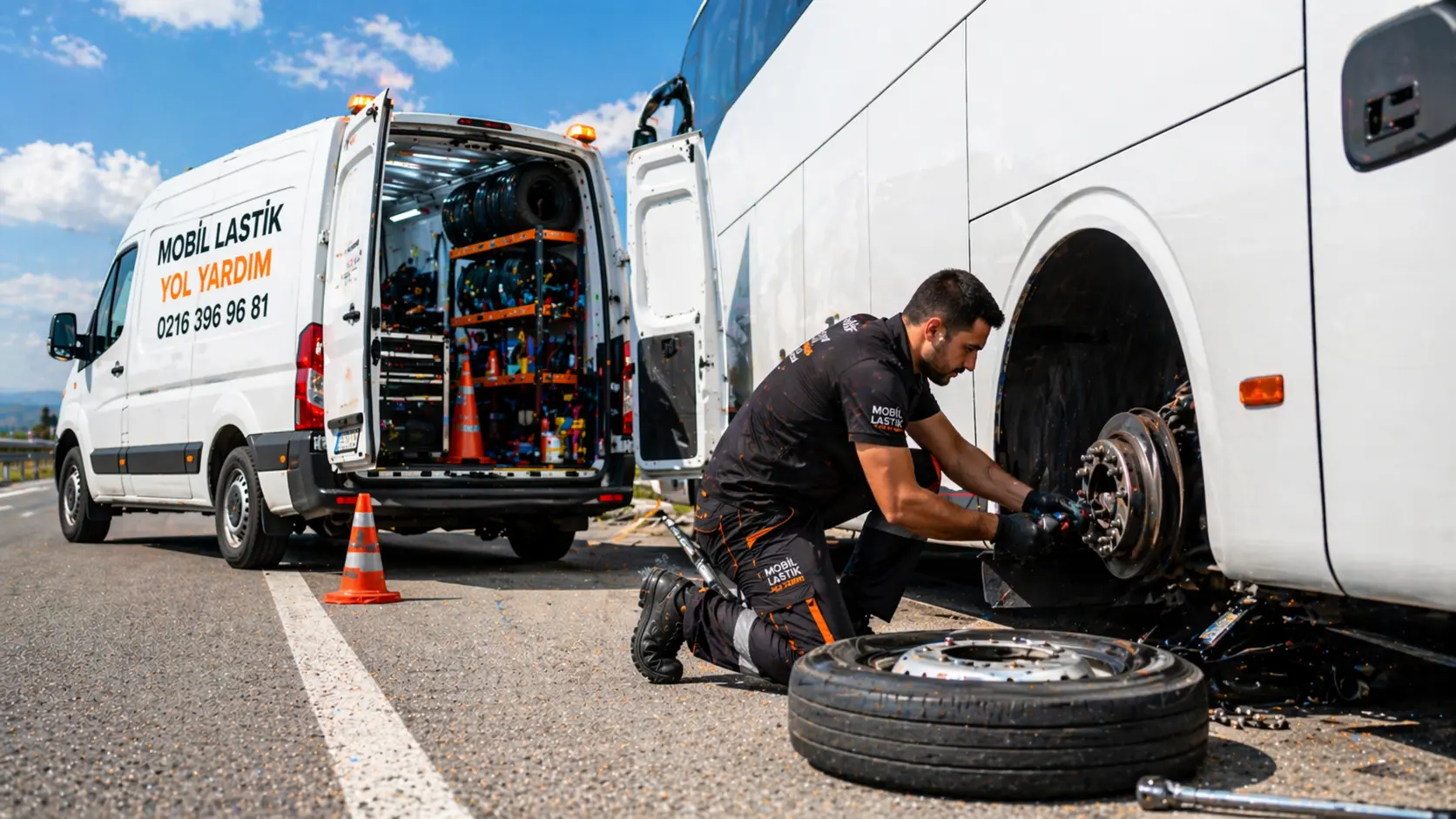 Otobüs Lastik Yol Yardım