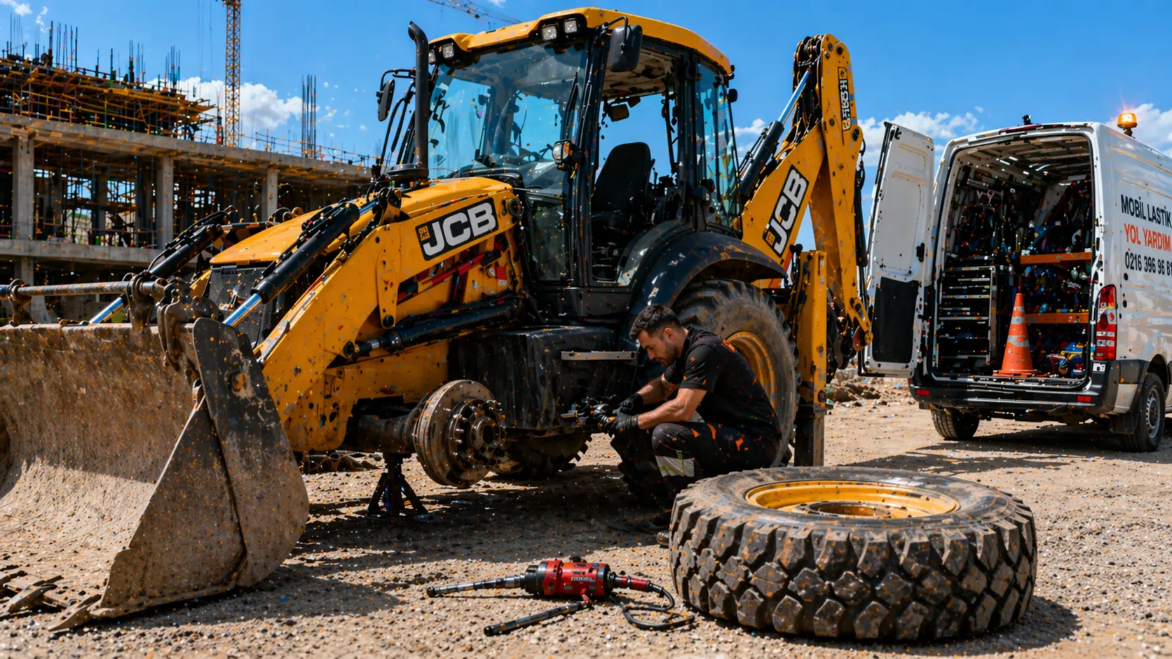 İş Makinesi Lastik Değişimi